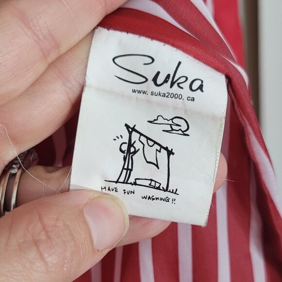 Suka Women's Red Cotton Blend Pockets Zip & Button Details Trench Coat Size XS - Picture 11 of 15